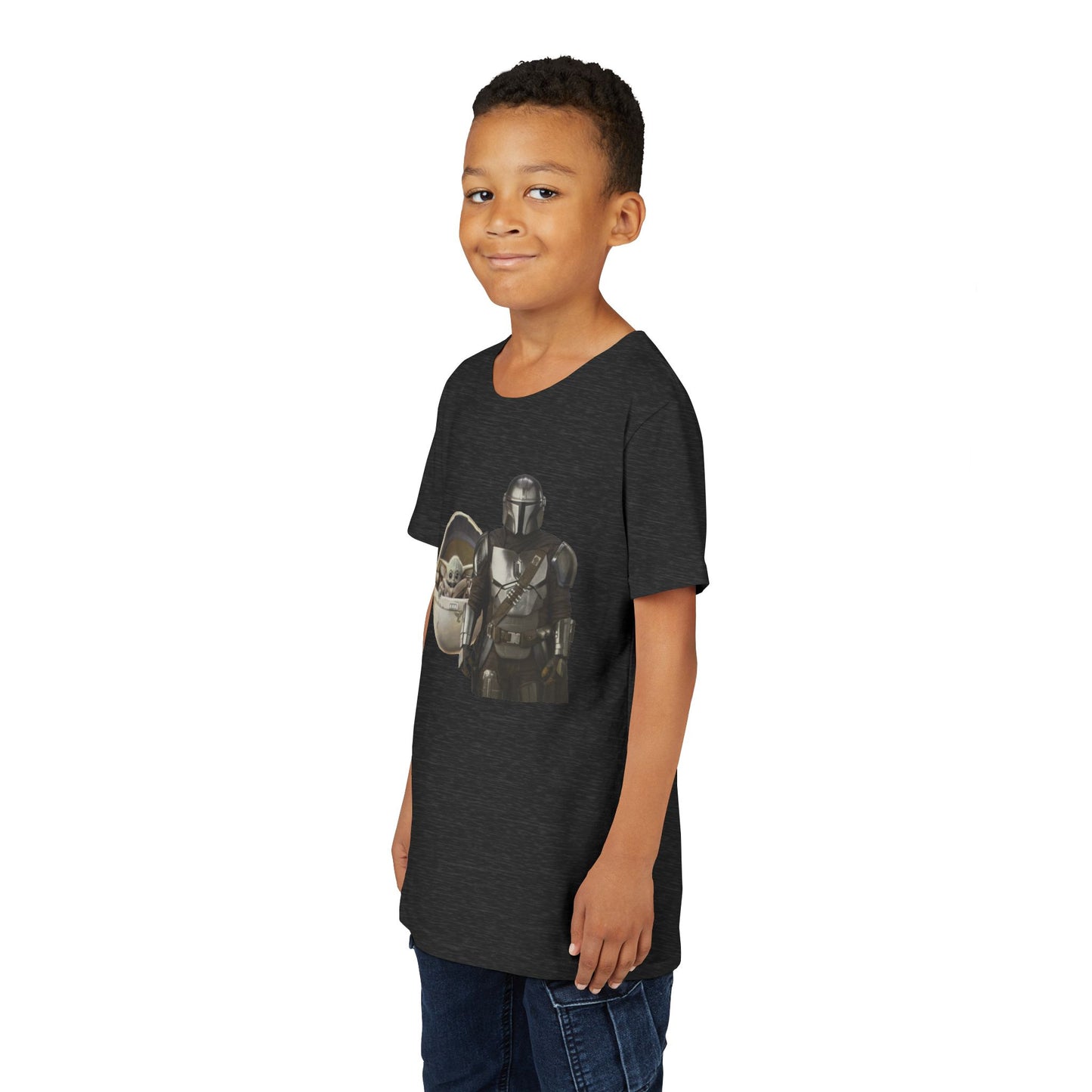 Kids Star Wars Inspired Youth Tee, Mandalorian T-Shirt, Grogu Shirt, Galaxy Adventure, Kids Summer Outfit, Birthday Gift