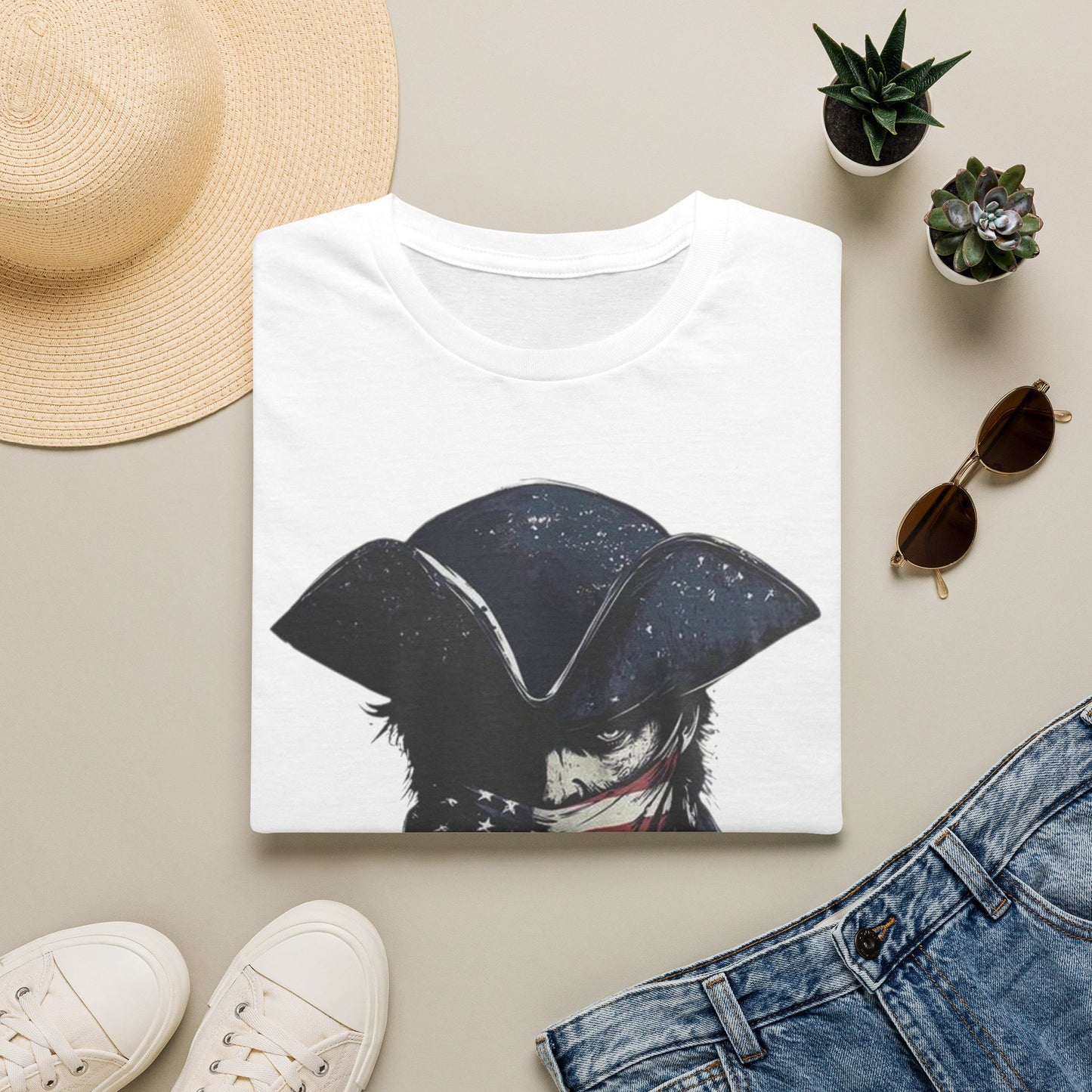 Patriotic Tricorn T-Shirt — 1776 Revolutionary Flag Bandana Tee