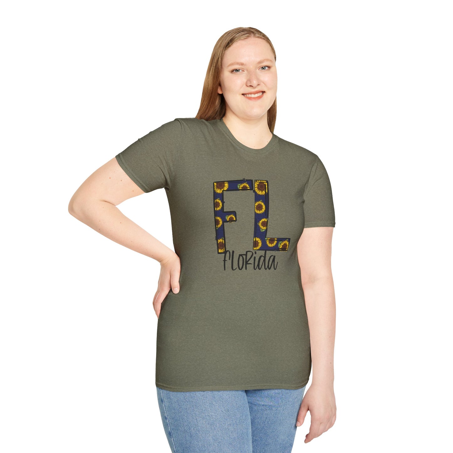 Florida Sunshine Unisex Softstyle T-Shirt, Florida T-Shirt, Graphic Tee, Summer Outfit, Gift for Floridians, Vacation Wear