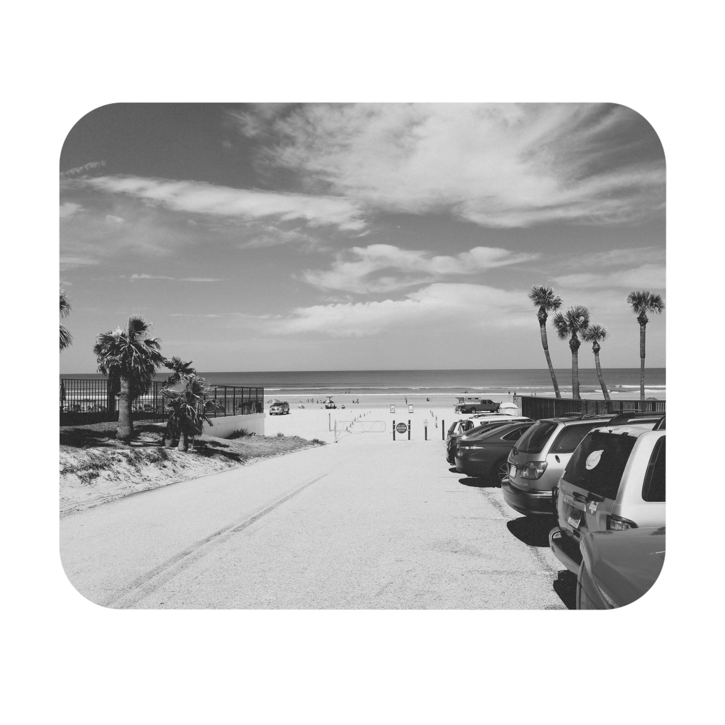 Rectangle Beach Day Mouse Pad, Coastal Rectangle Desk Accessory, Relaxation at Seaside Work Space, Sand and Sun Office Decor, Ocean Vibes Computer