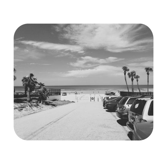 Rectangle Beach Day Mouse Pad, Coastal Rectangle Desk Accessory, Relaxation at Seaside Work Space, Sand and Sun Office Decor, Ocean Vibes Computer