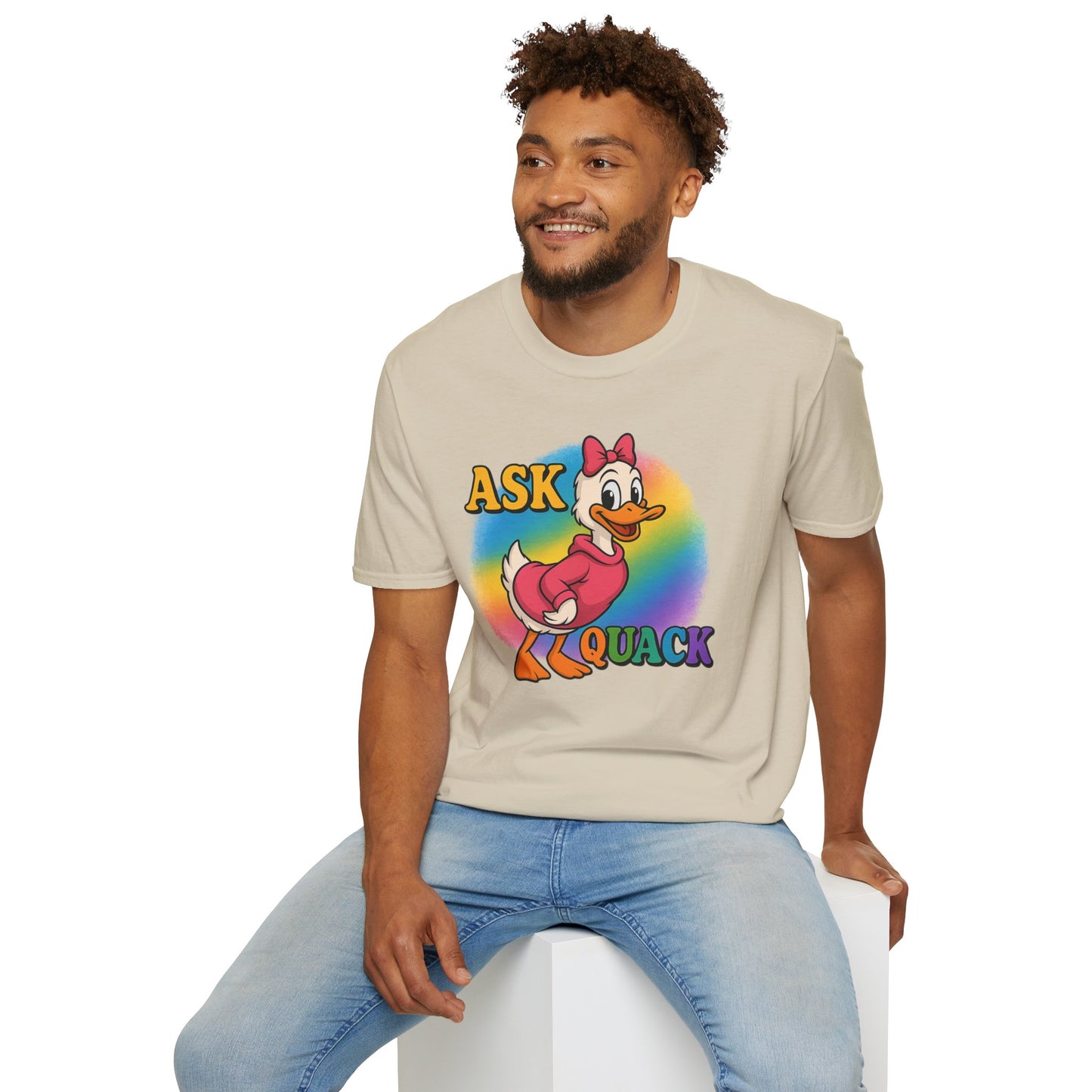 Ask Quack Duck Unisex T-Shirt - Funny Graphic Tee for Kids and Adults
