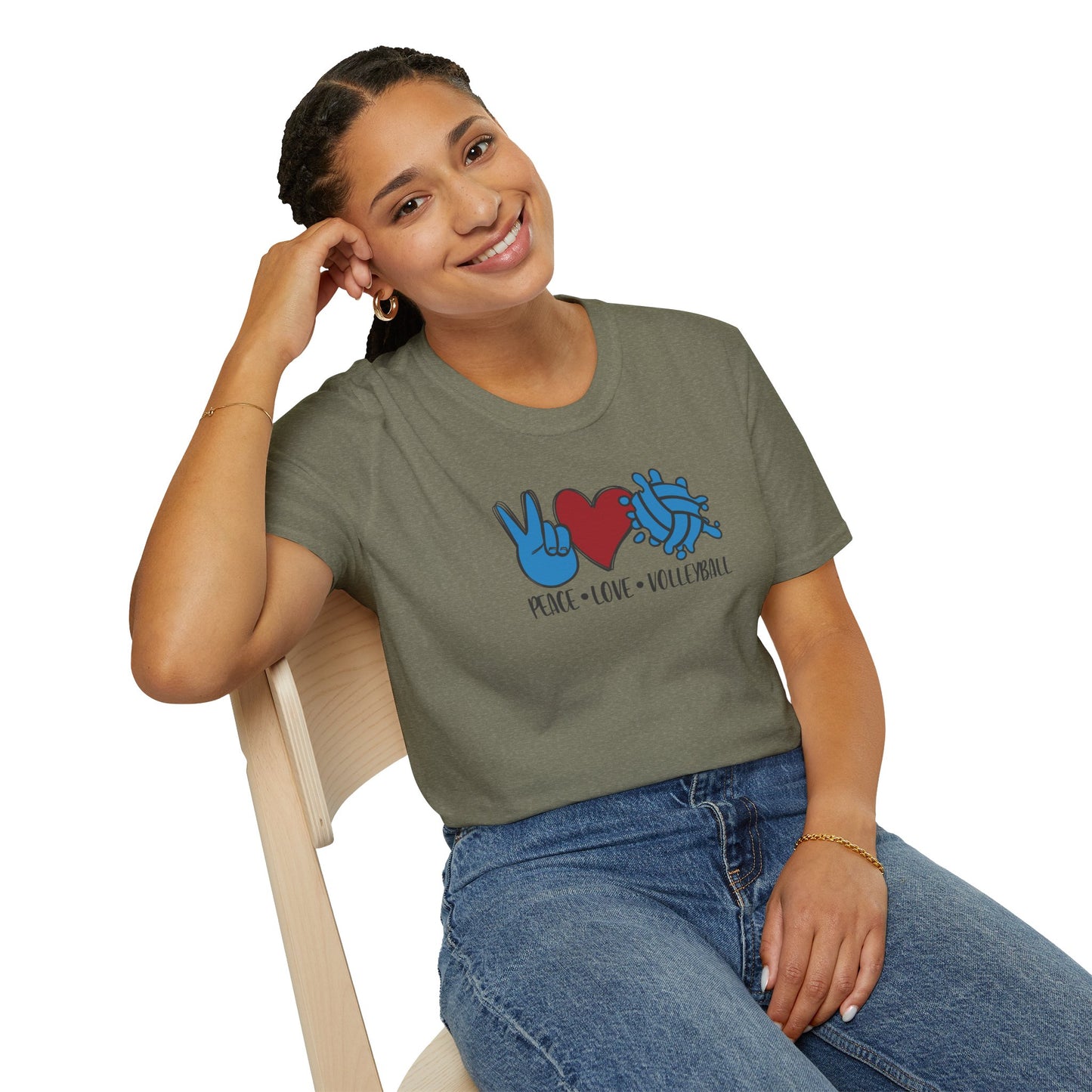Peace Love Volleyball Unisex T-Shirt, Casual Tee, Sports Apparel, Gift for Volleyball Lovers, Summer Fashion