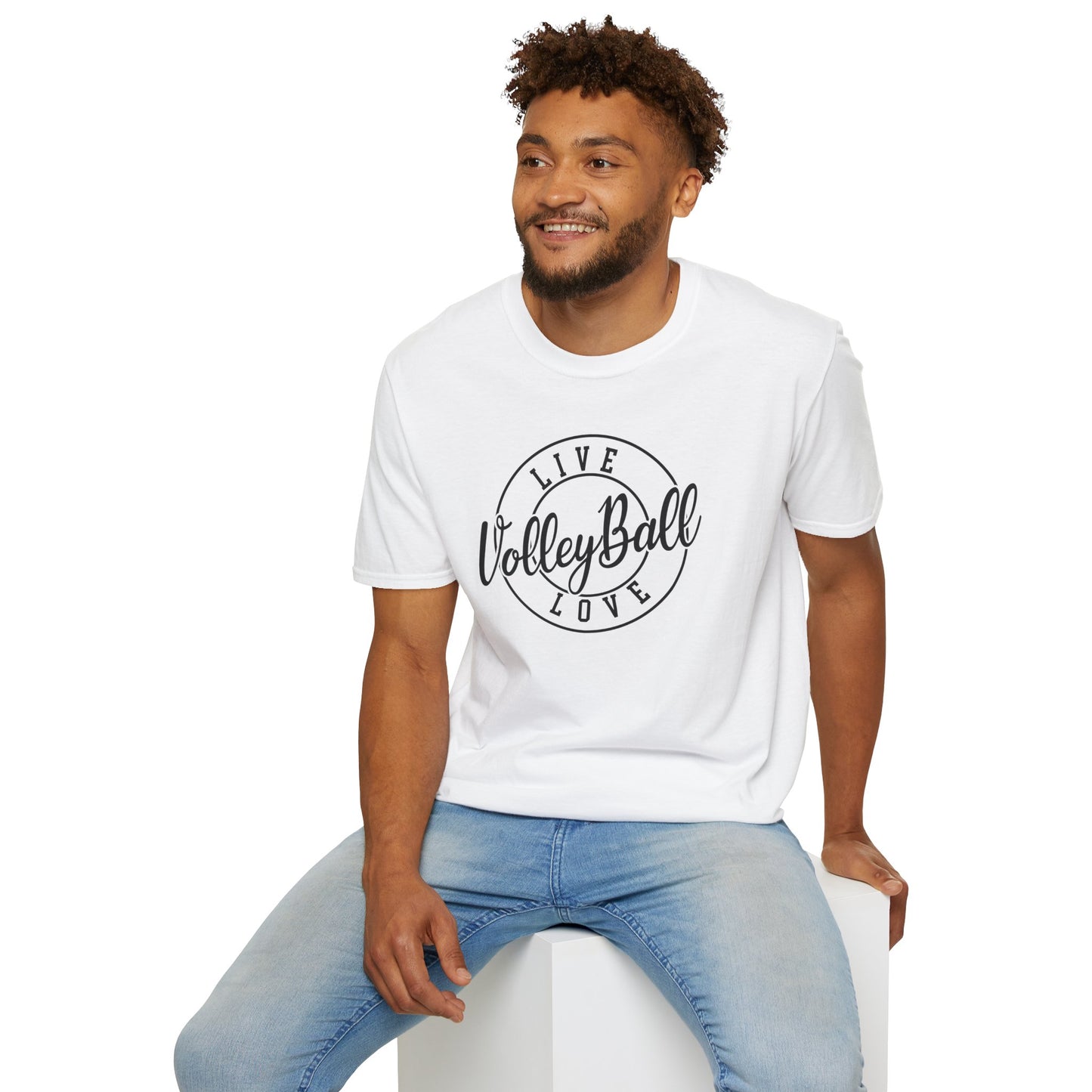 Volleyball Live Love Unisex Softstyle T-Shirt, Sports Tee, Volleyball Gift, Game Day Apparel, Casual Wear, Activewear