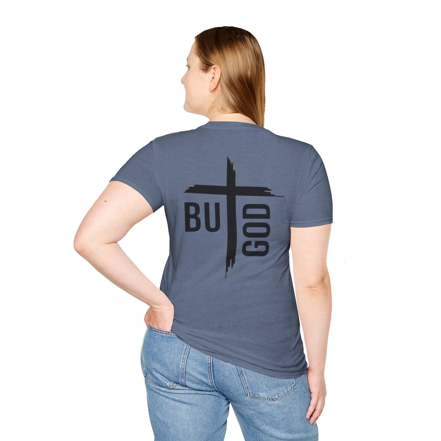 Faith Inspired Unisex Softstyle T-Shirt - 'BUT GOD' - Inspirational Gift for Believers