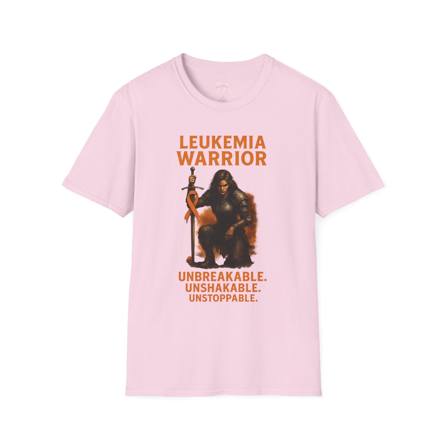 Leukemia Warrior T-Shirt - Unisex Softstyle Tee - Unbreakable, Unshakable, Unstoppable