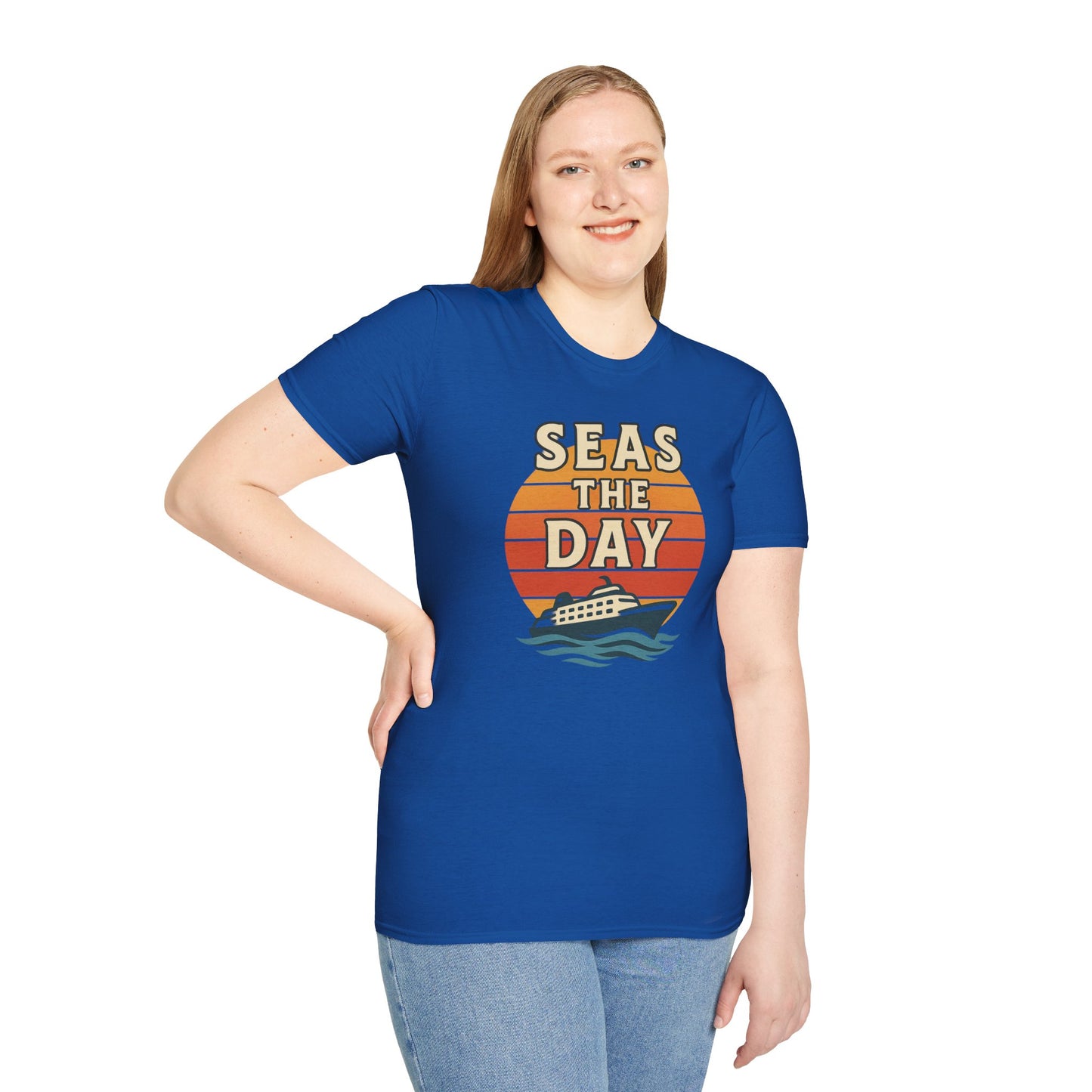 Seas the Day Unisex T-Shirt, Vintage Cruise Tee, Nautical Graphic Shirt, Summer Vacation Apparel, Beach Lover Gift