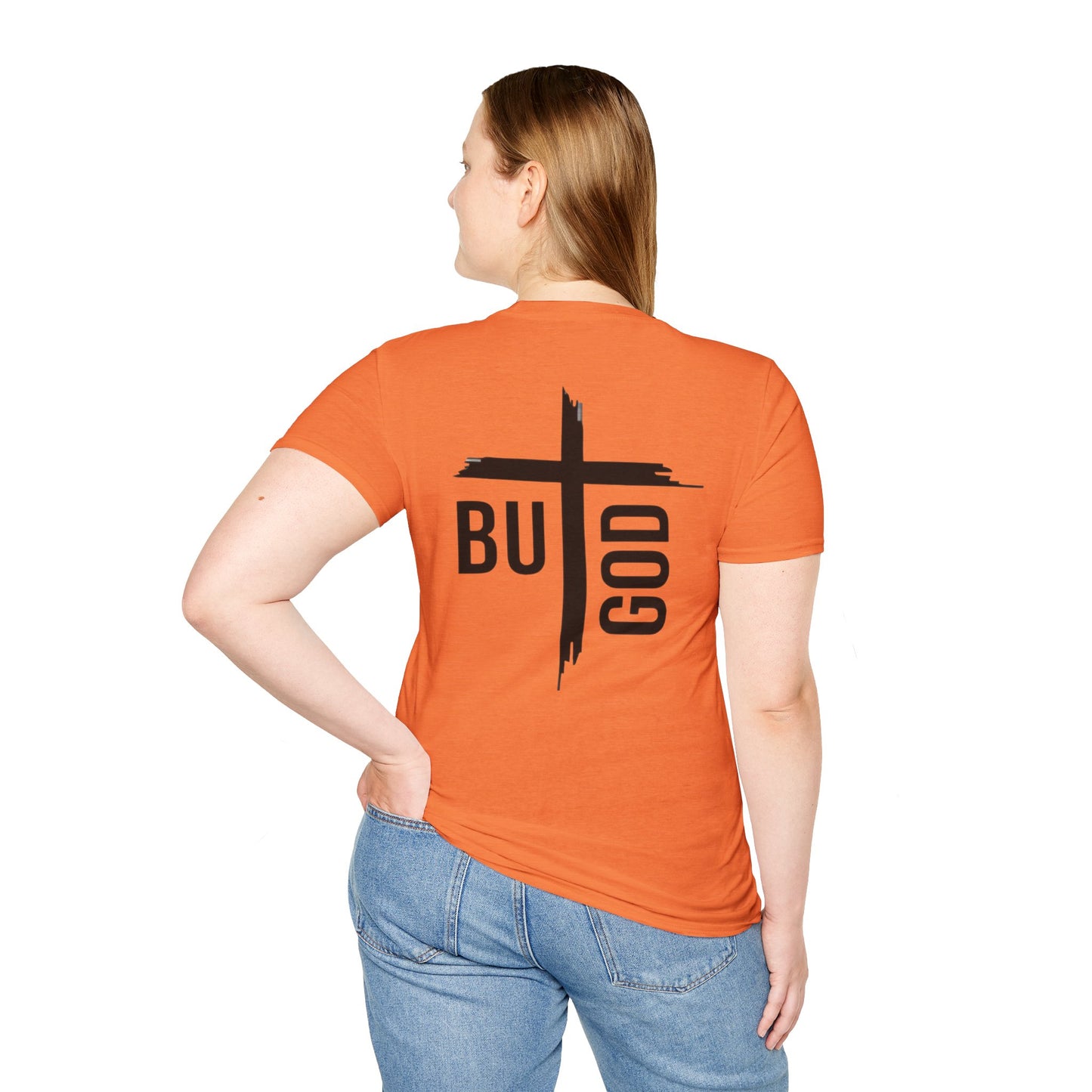Faith Inspired Unisex Softstyle T-Shirt - 'BUT GOD' - Inspirational Gift for Believers
