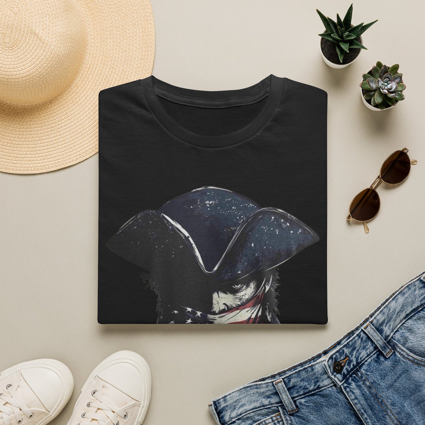 Patriotic Tricorn T-Shirt — 1776 Revolutionary Flag Bandana Tee