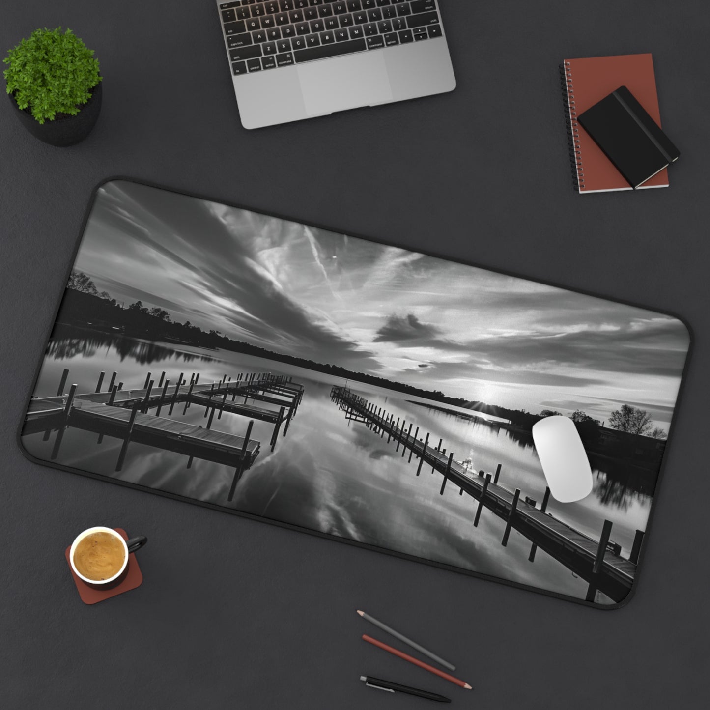 Desk Mat - Relaxing Sunset at the Boat Ramp