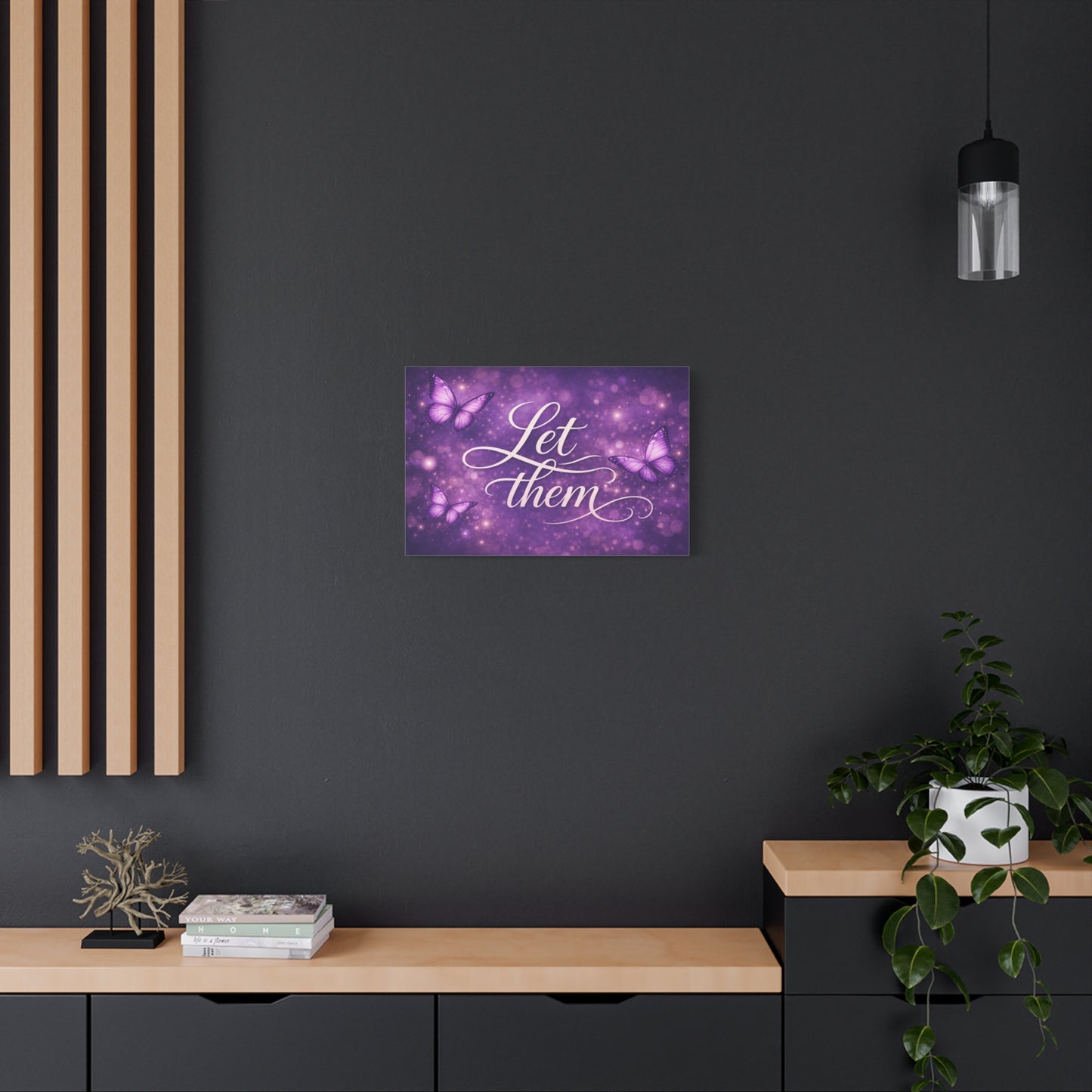 Let Them - Purple Butterfly Matte Canvas Wall Art