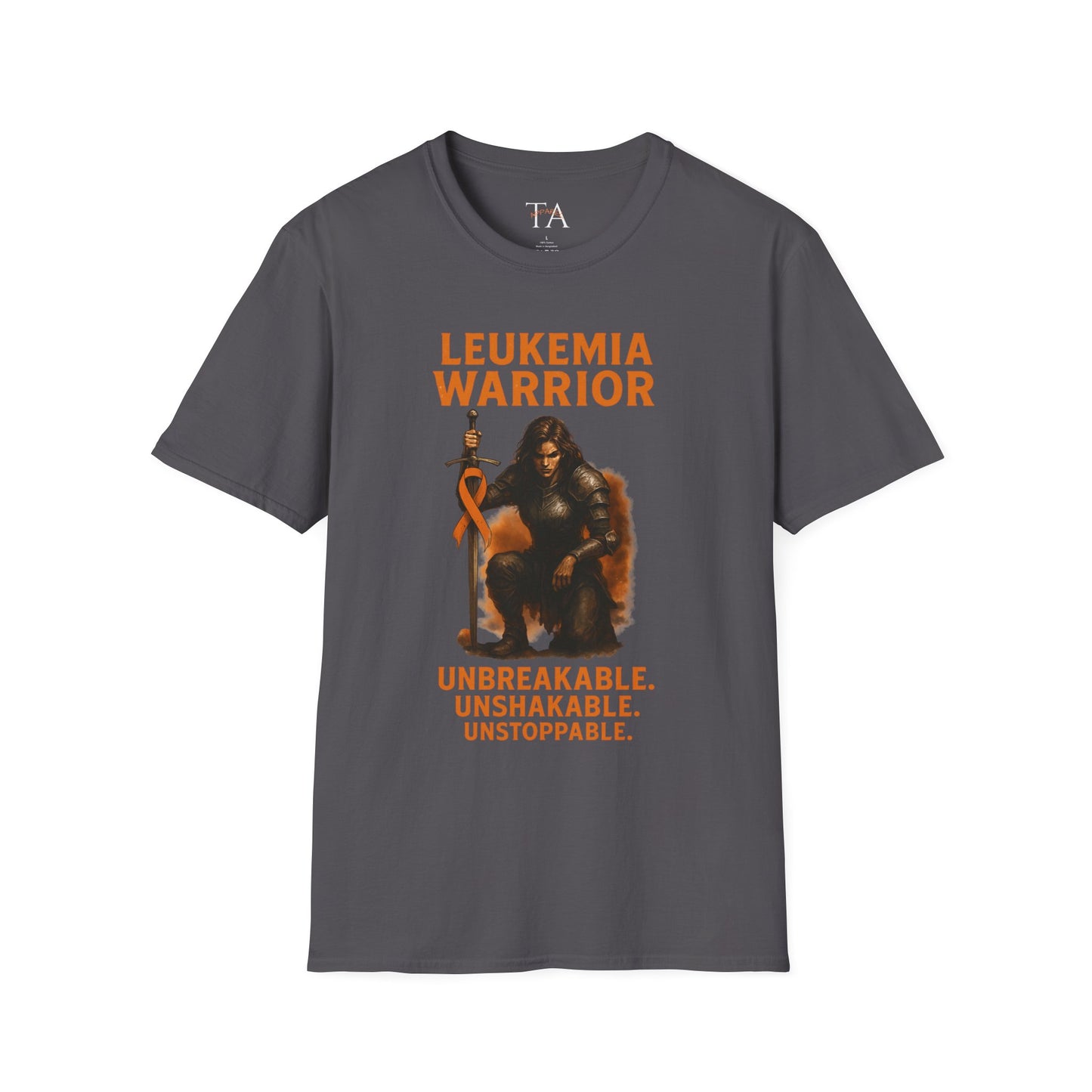 Leukemia Warrior T-Shirt - Unisex Softstyle Tee - Unbreakable, Unshakable, Unstoppable