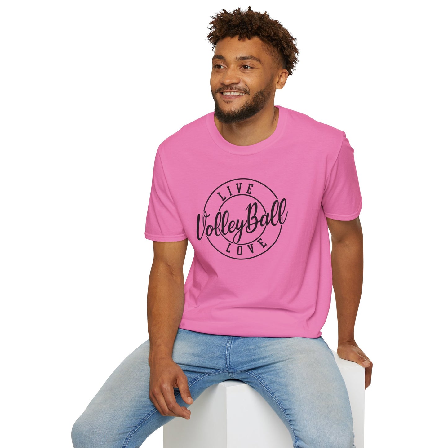 Volleyball Live Love Unisex Softstyle T-Shirt, Sports Tee, Volleyball Gift, Game Day Apparel, Casual Wear, Activewear