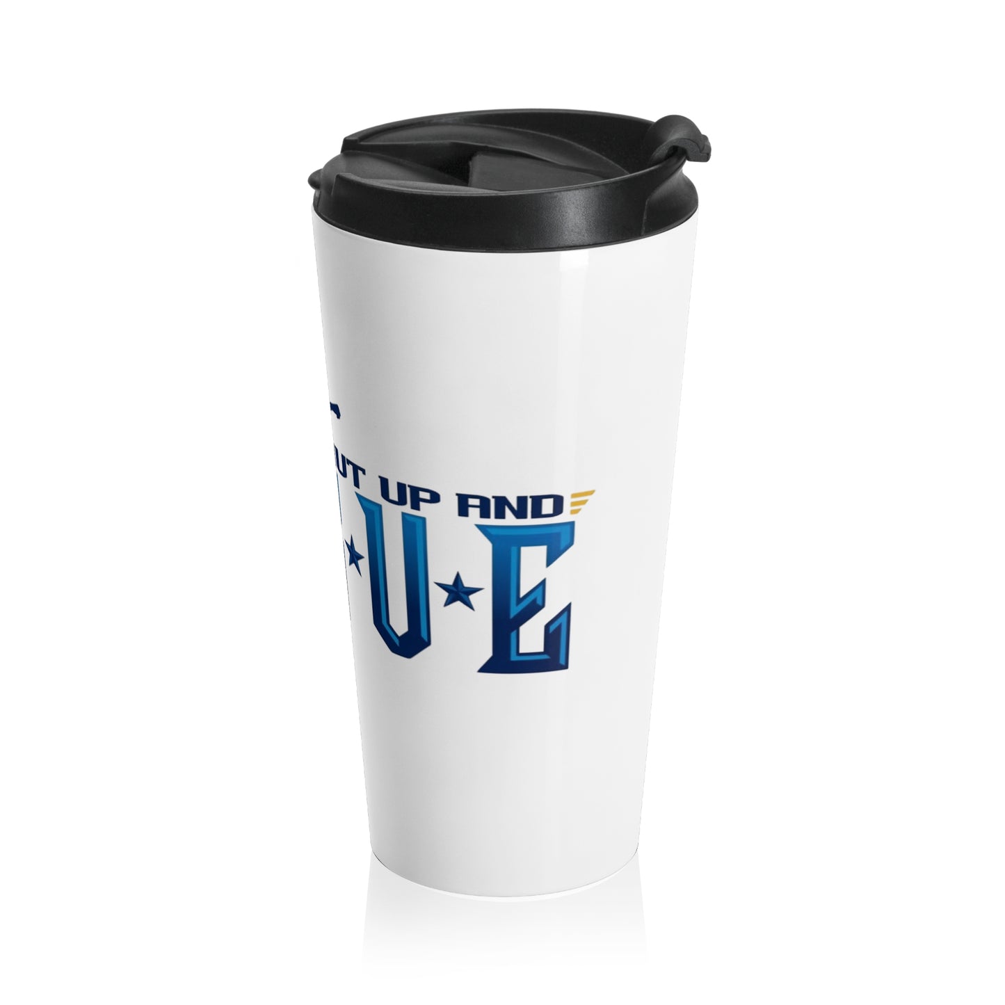 Uptime Sporty Motivational Travel Mug - Shut Up and Serve, Volleyball Mug, Fitness Gift, Workout Accessories, Sports Drink Container