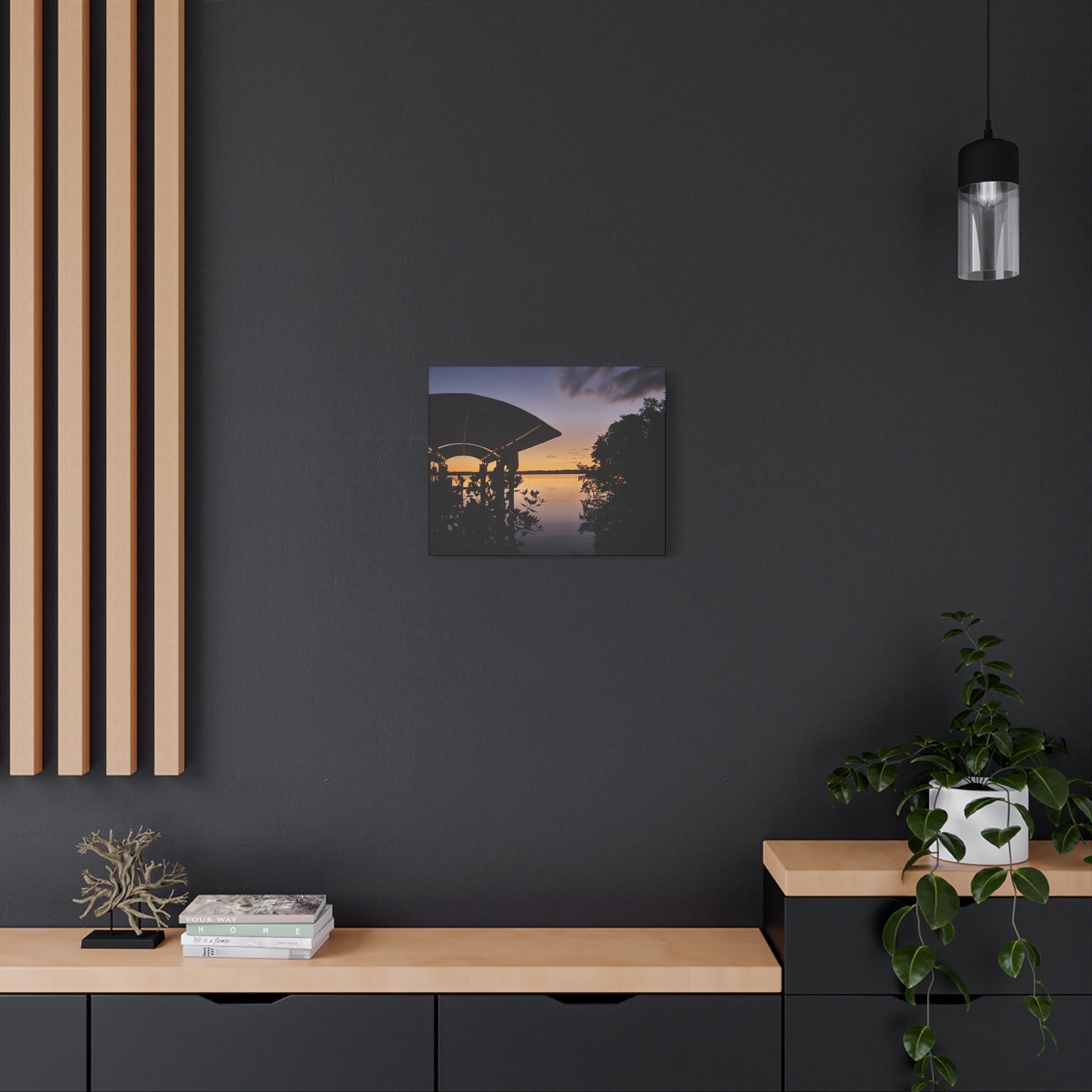 Serene and Vibrant Sunset on the River - Canvas Wal Art