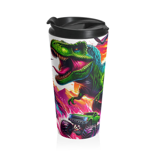 Kids Tumbler - Colorful Dinosaur Travel Mug - Fun Mug, Gift for Kids, Party Favor, Travel Accessory, Adventure Theme Mug