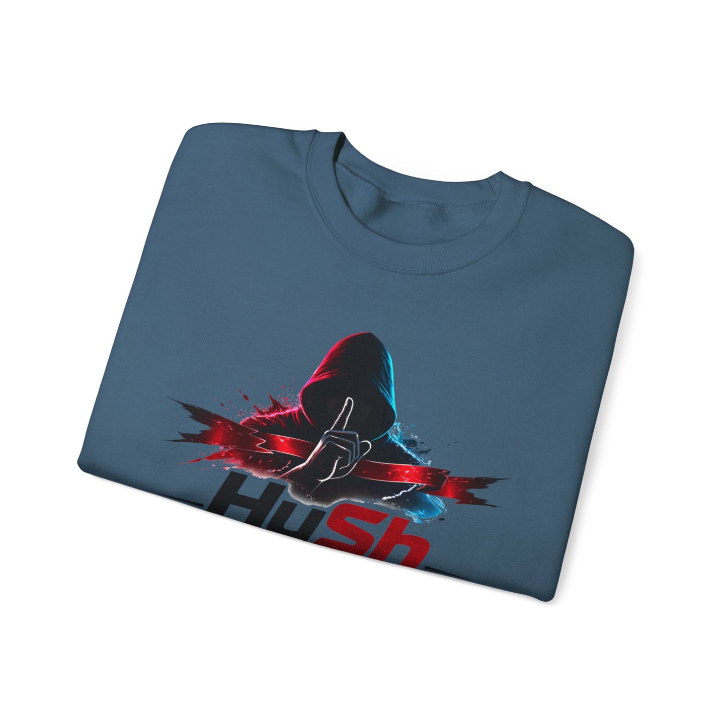 #HuSh Unisex Heavy Blend™ Crewneck Sweatshirt  | Hustle Until Success Happens, #HuShMovement TikTok Logo
