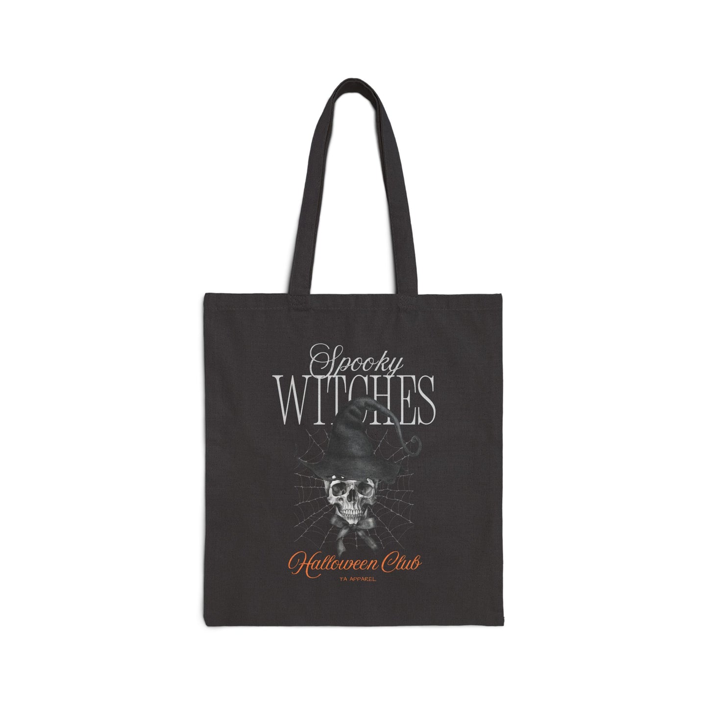 Cotton Canvas Spooky Witches Tote Bag | Halloween Tote, Gift for Witch Lovers, Black Canvas Bag, Eco-Friendly Reusable Bag, Halloween Party Accessory