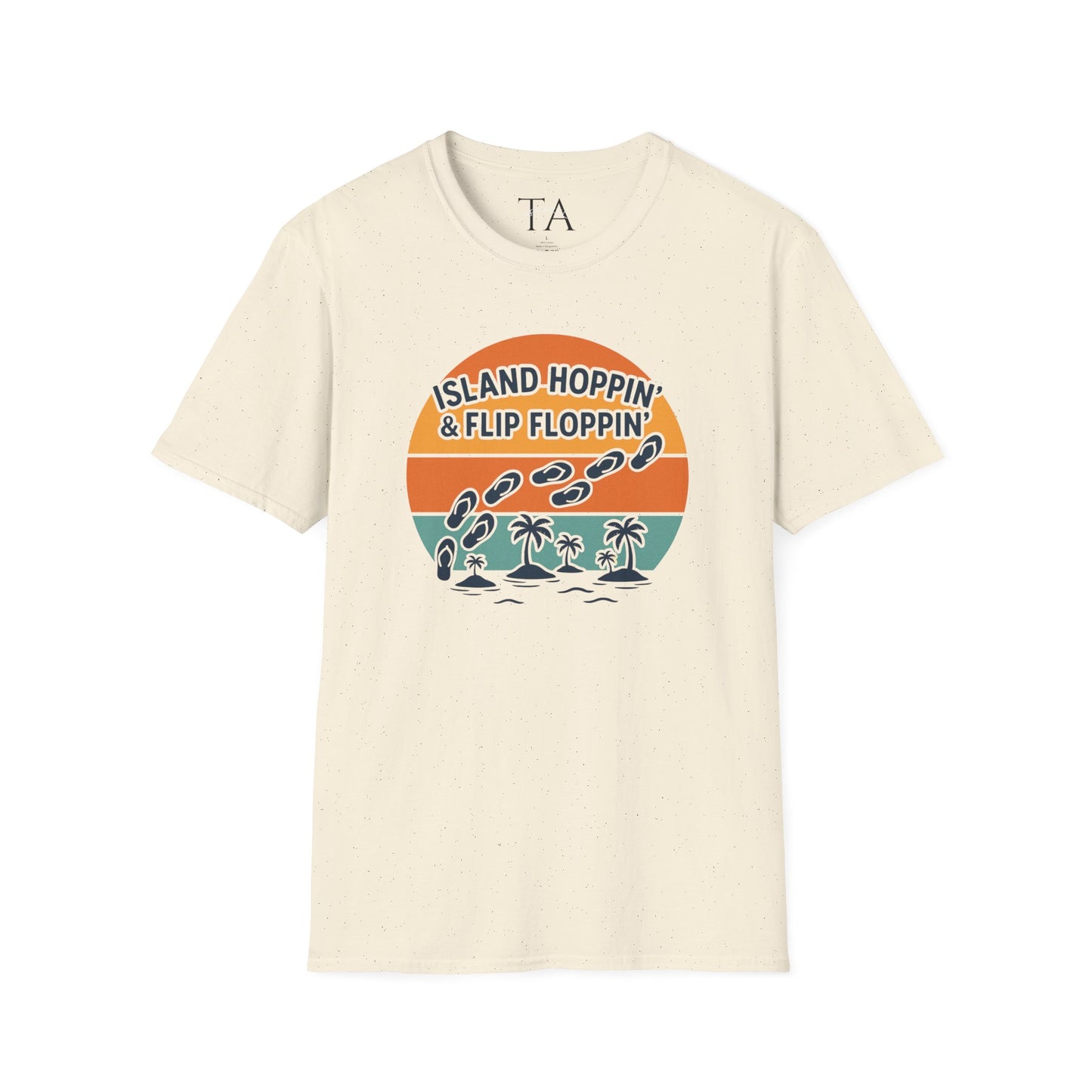 Island Hoppin' Flip Floppin' Unisex Softstyle T-Shirt, Beach T-Shirt, Vacation Apparel, Summer Wear, Casual T-Shirt, Graphic Tee