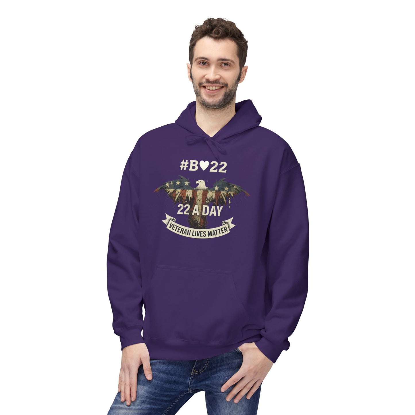 #B🤍22 Fleece Hoodie Veteran Lives Matter Sweatshirt