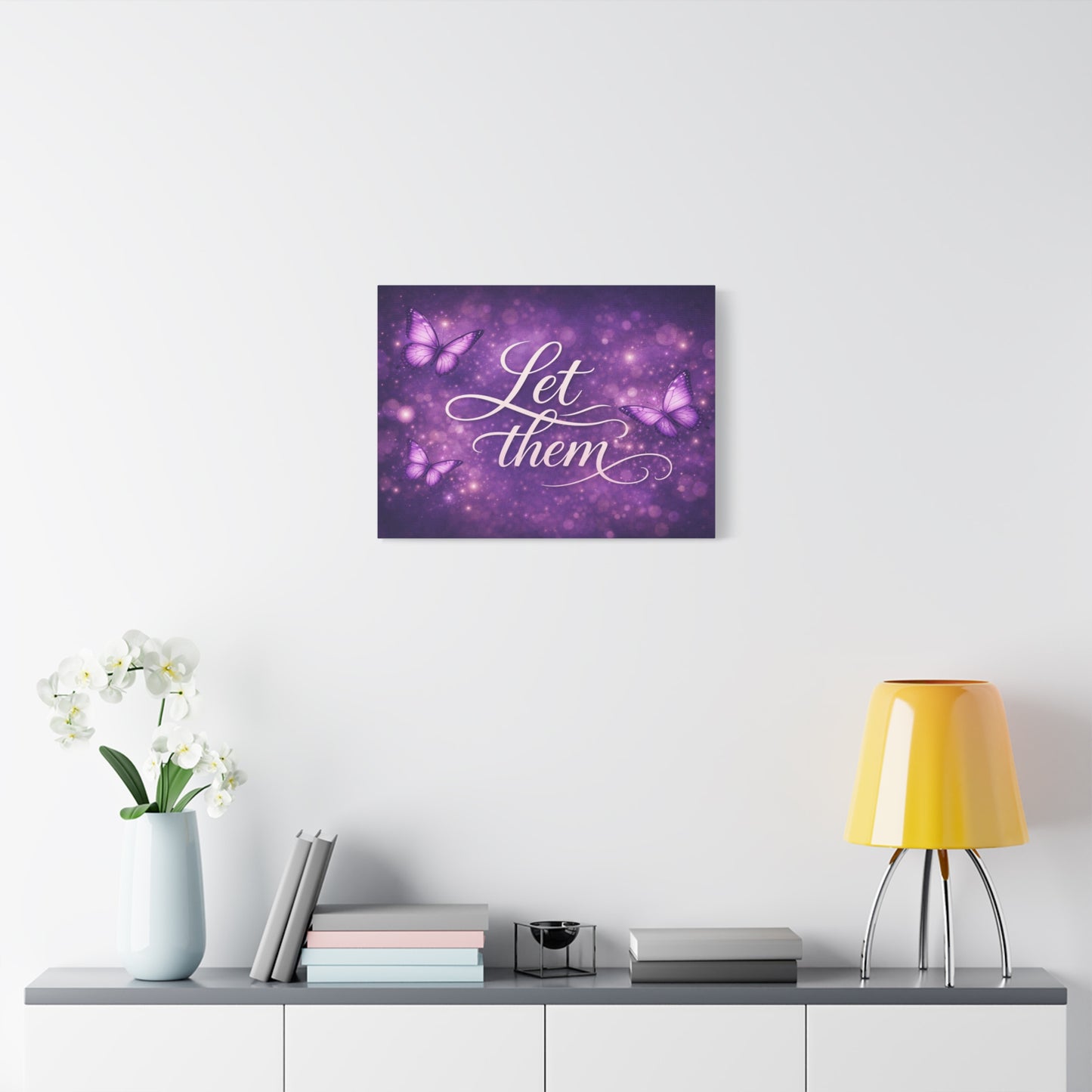 Let Them - Purple Butterfly Matte Canvas Wall Art