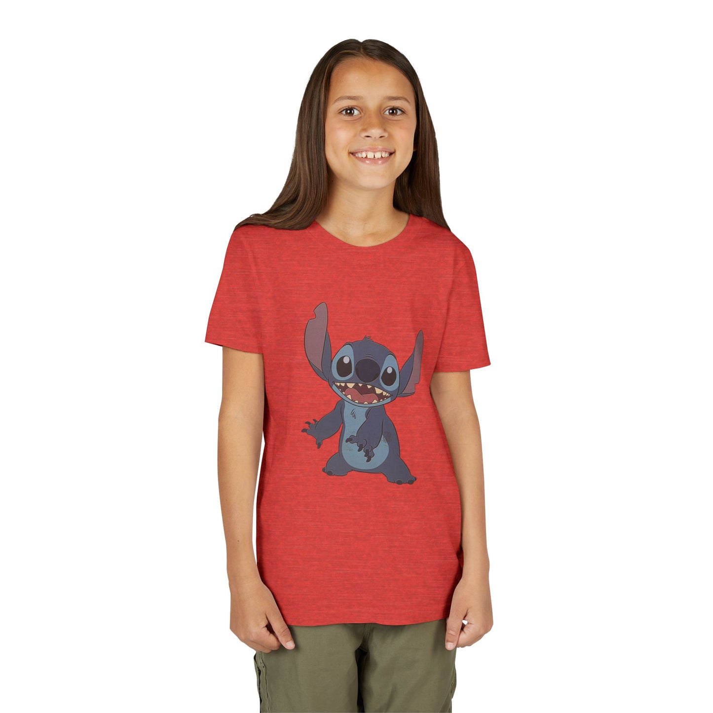 Kids Short Sleeve Tee with Stitch, Cute Kids Tee, Fun Gift for Boys & Girls, Birthday Gift, Summer Wear, Kids' Fashion
