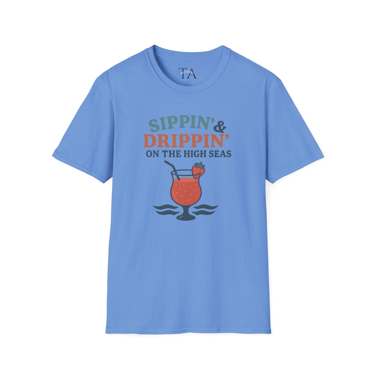 Nautical Cocktail T-Shirt - Sippin & Drippin Summer Vibes Beach Party Wear