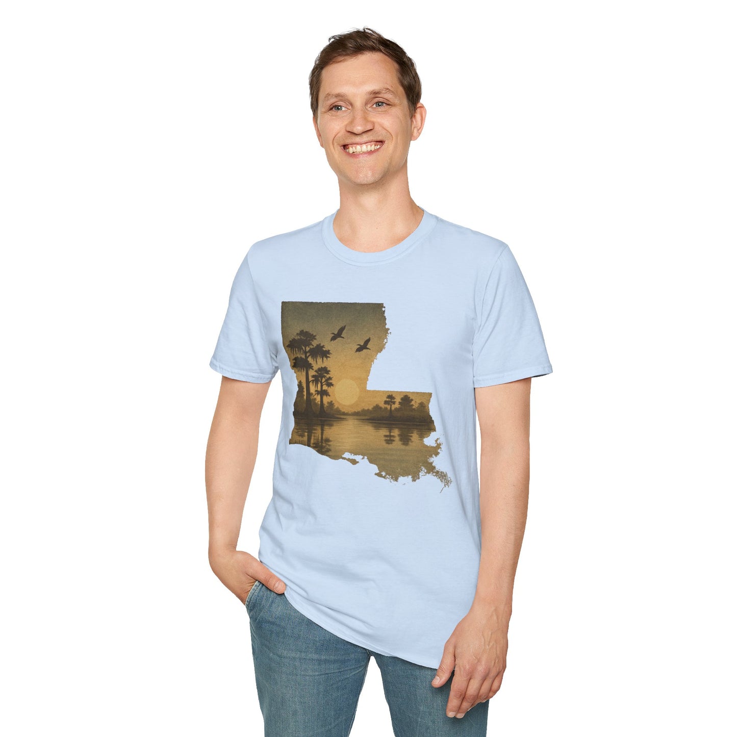 Louisiana Sunset Unisex T-Shirt - Souvenir Tee for Nature Lovers and Lake Life Enthusiasts