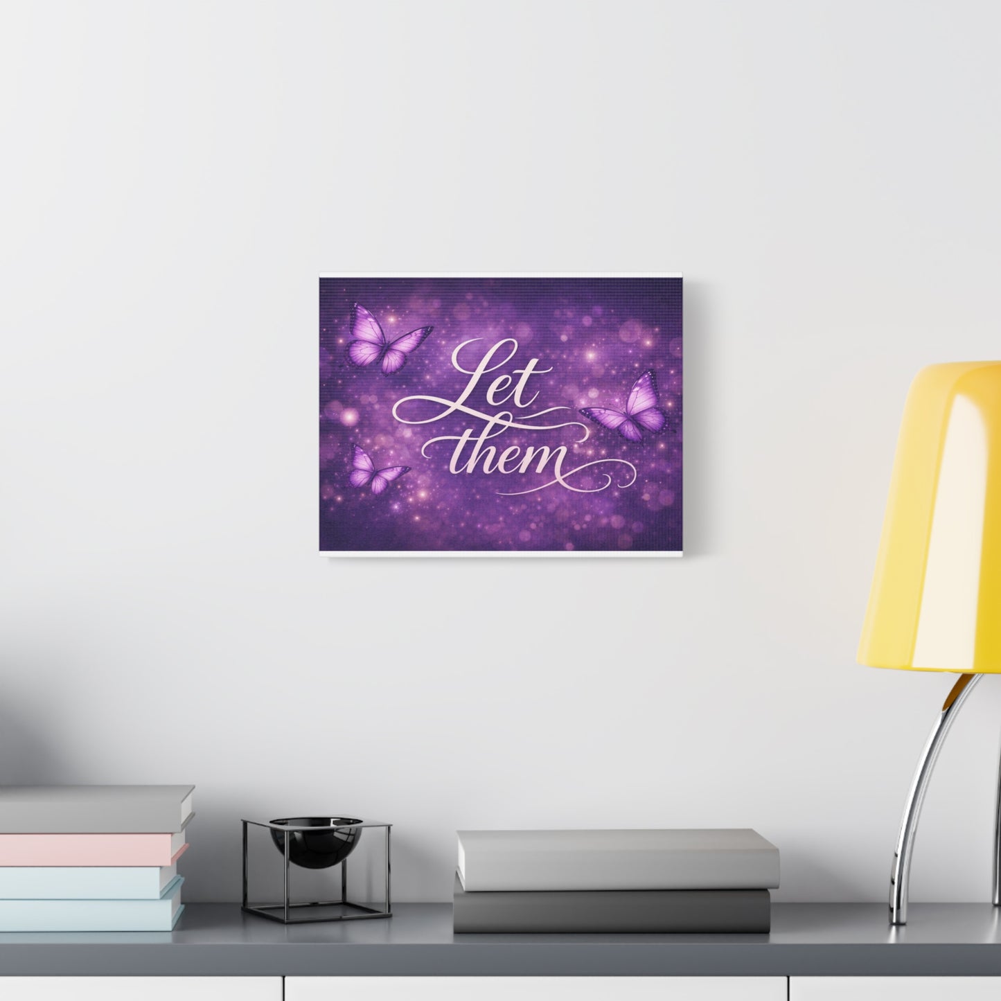 Let Them - Purple Butterfly Matte Canvas Wall Art