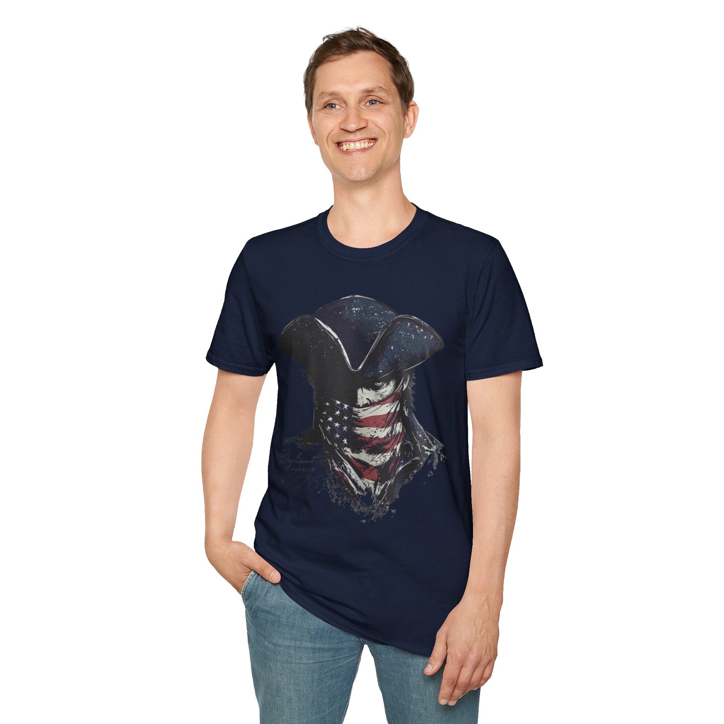 Patriotic Tricorn T-Shirt — 1776 Revolutionary Flag Bandana Tee