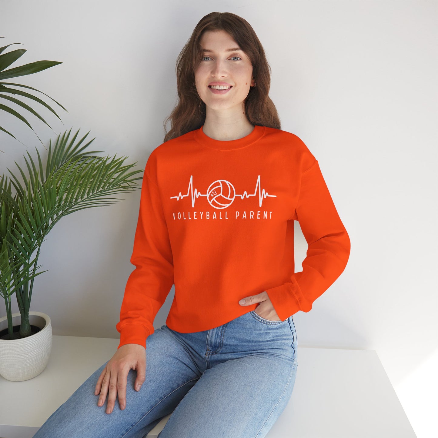Volleyball Heartbeat Crewneck Sweatshirt #13, Quality Sweatshirt, Parent Gift, Volleyball Fan Apparel, Sports Lover Top