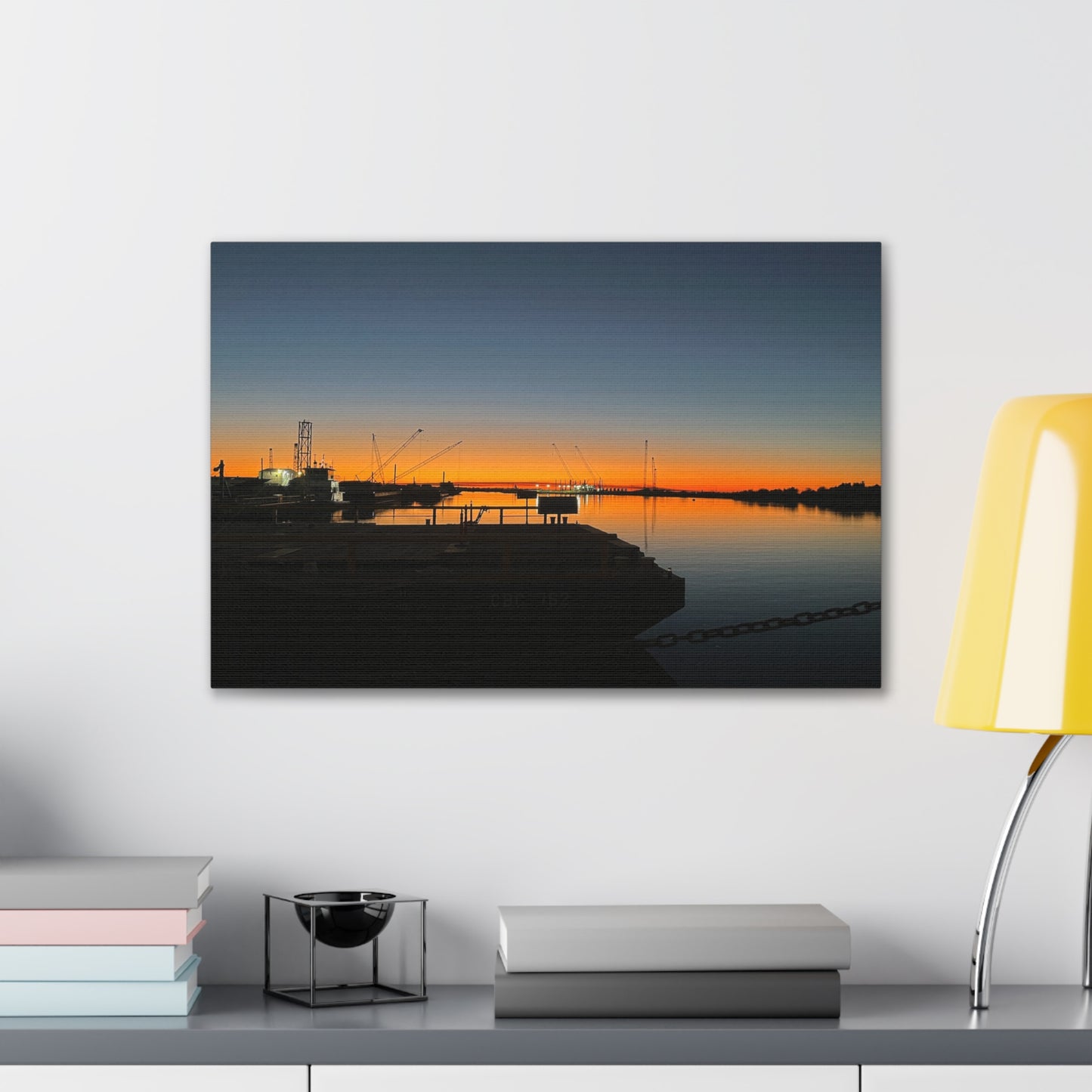 Sunset Harbor Canvas Wall Art — Stretched Canvas Print