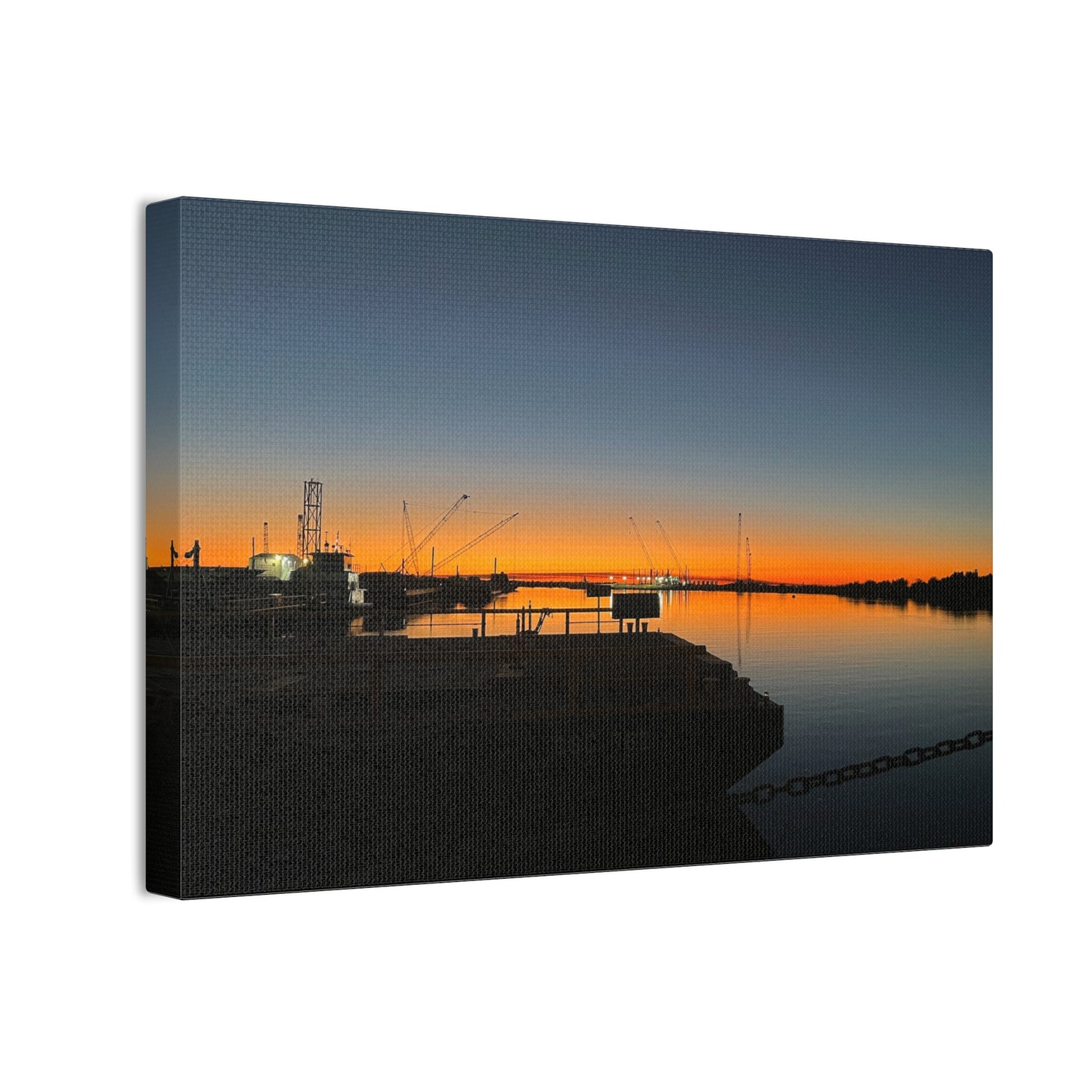 Sunset Harbor Canvas Wall Art — Stretched Canvas Print