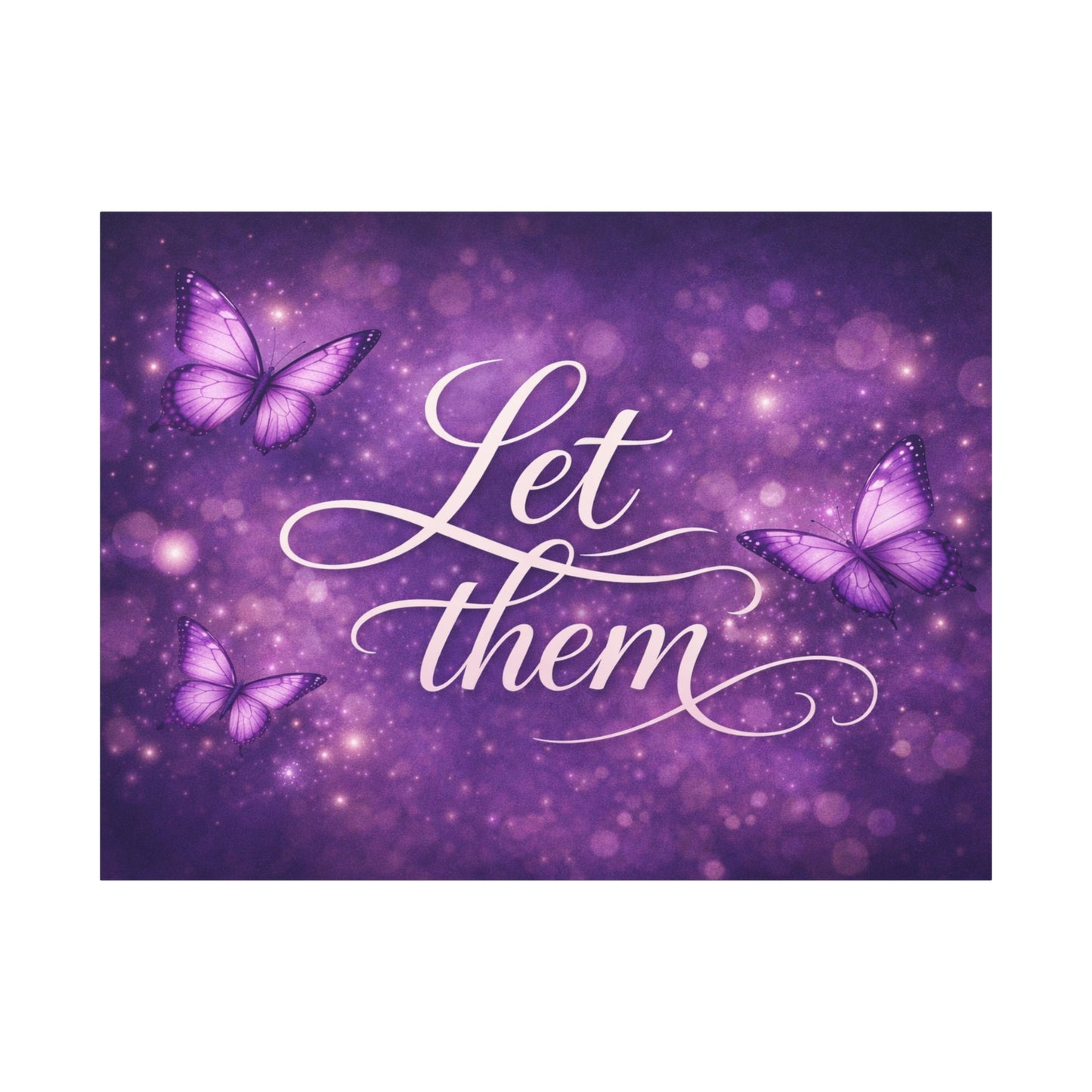 Let Them - Purple Butterfly Matte Canvas Wall Art