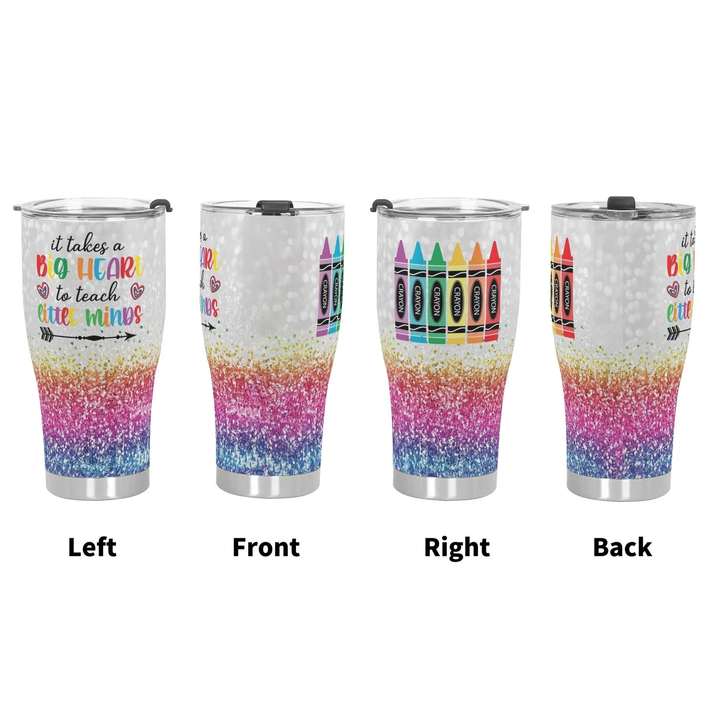 Teachers - 3D Personalized 30oz Stainless Steel Tumbler - Custom Printed Insulated Cup for Hot & Cold Drinks - Ideal Gift for Teachers