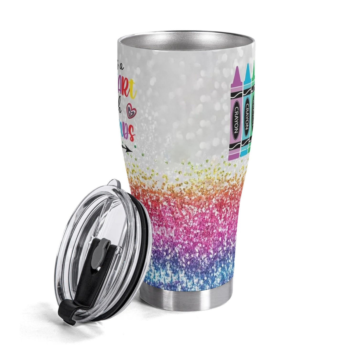 Teachers - 3D Personalized 30oz Stainless Steel Tumbler - Custom Printed Insulated Cup for Hot & Cold Drinks - Ideal Gift for Teachers