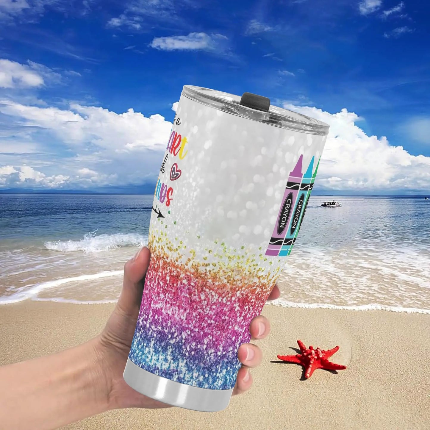 Teachers - 3D Personalized 30oz Stainless Steel Tumbler - Custom Printed Insulated Cup for Hot & Cold Drinks - Ideal Gift for Teachers