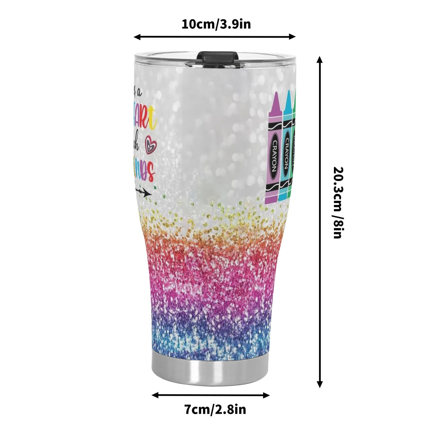 Teachers - 3D Personalized 30oz Stainless Steel Tumbler - Custom Printed Insulated Cup for Hot & Cold Drinks - Ideal Gift for Teachers