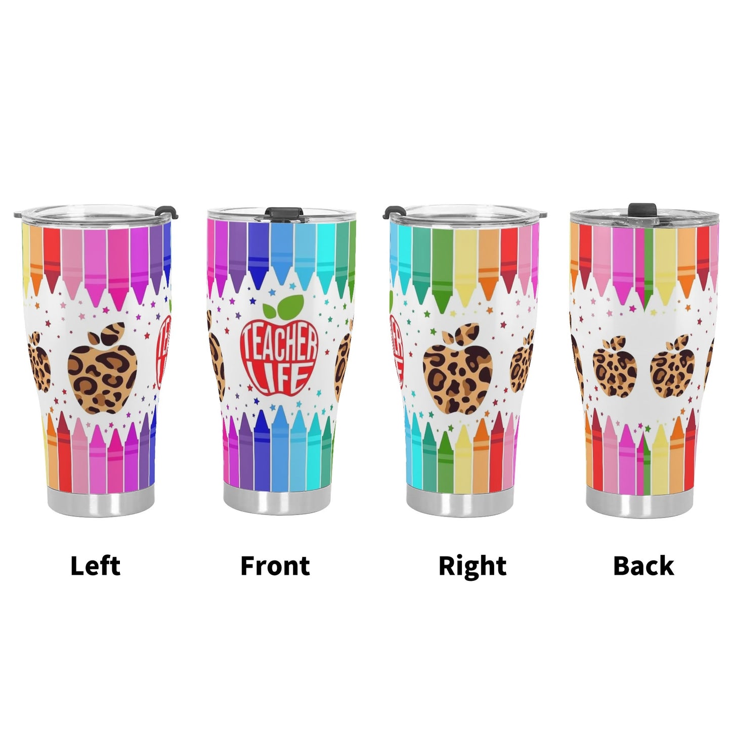 Teachers - 30oz Personalized Stainless Steel Tumbler - Custom Printed Insulated Cup for Hot & Cold Drinks, Gift for Coffee Teachers