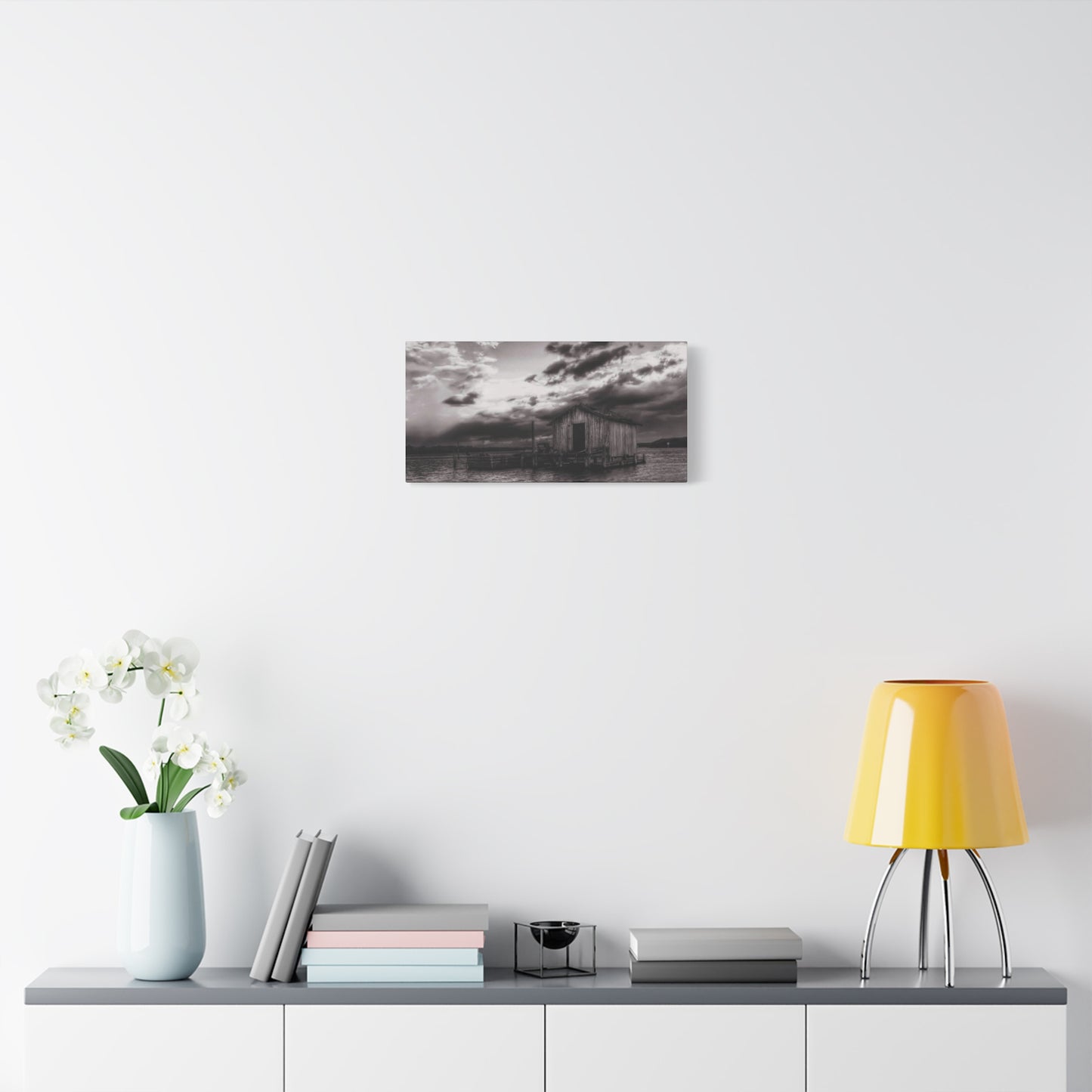 Serene Landscape Canvas Art, Rustic Home Decor, Black and White Wall Art, Perfect for Living Room, Gift for Nature Lovers