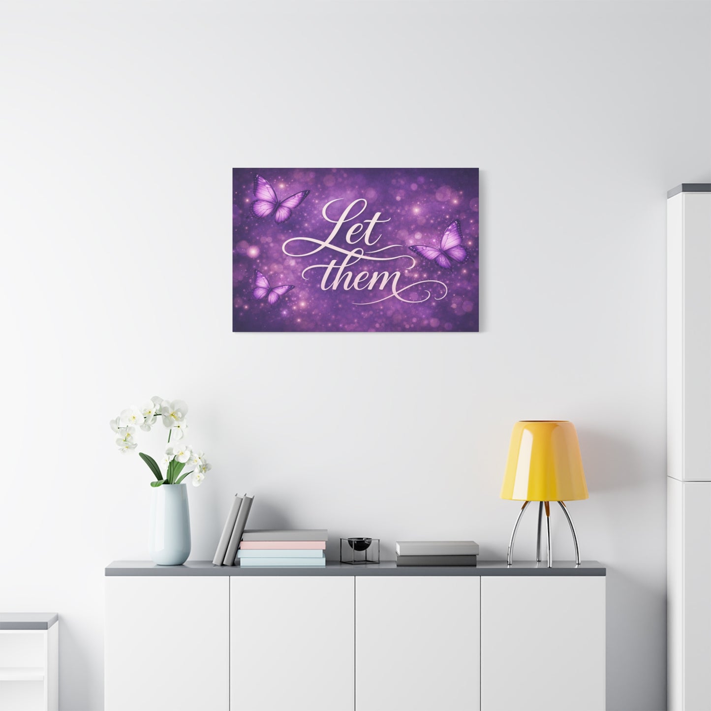 Let Them - Purple Butterfly Matte Canvas Wall Art