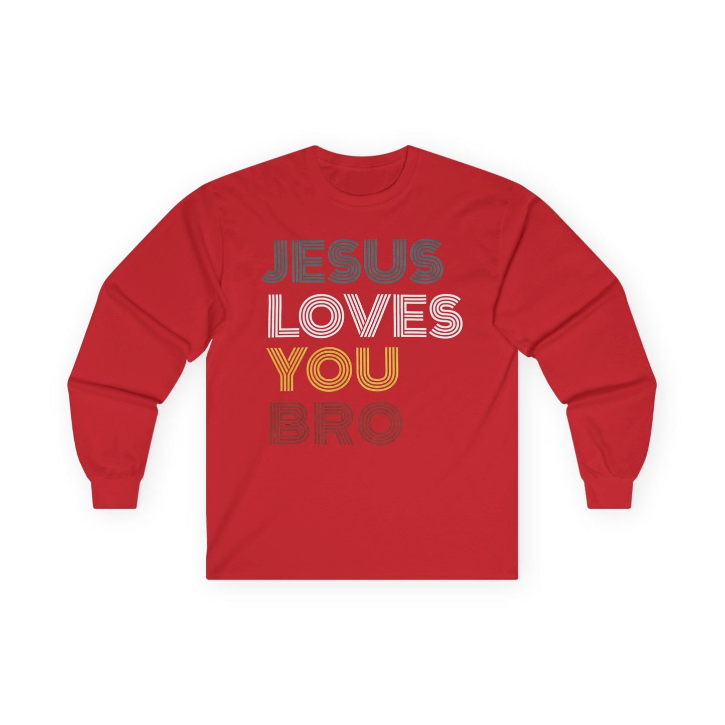 Faith Inspired - Christian Long Sleeve Tee - Jesus Loves You Bro