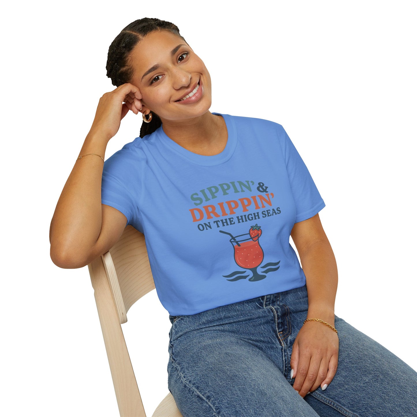 Nautical Cocktail T-Shirt - Sippin & Drippin Summer Vibes Beach Party Wear