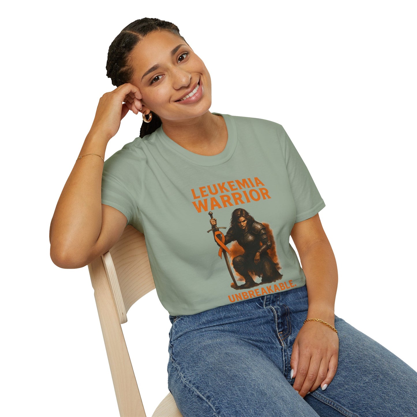 Leukemia Warrior T-Shirt - Unisex Softstyle Tee - Unbreakable, Unshakable, Unstoppable