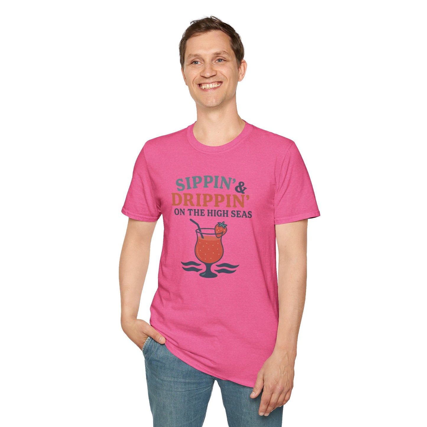Nautical Cocktail T-Shirt - Sippin & Drippin Summer Vibes Beach Party Wear