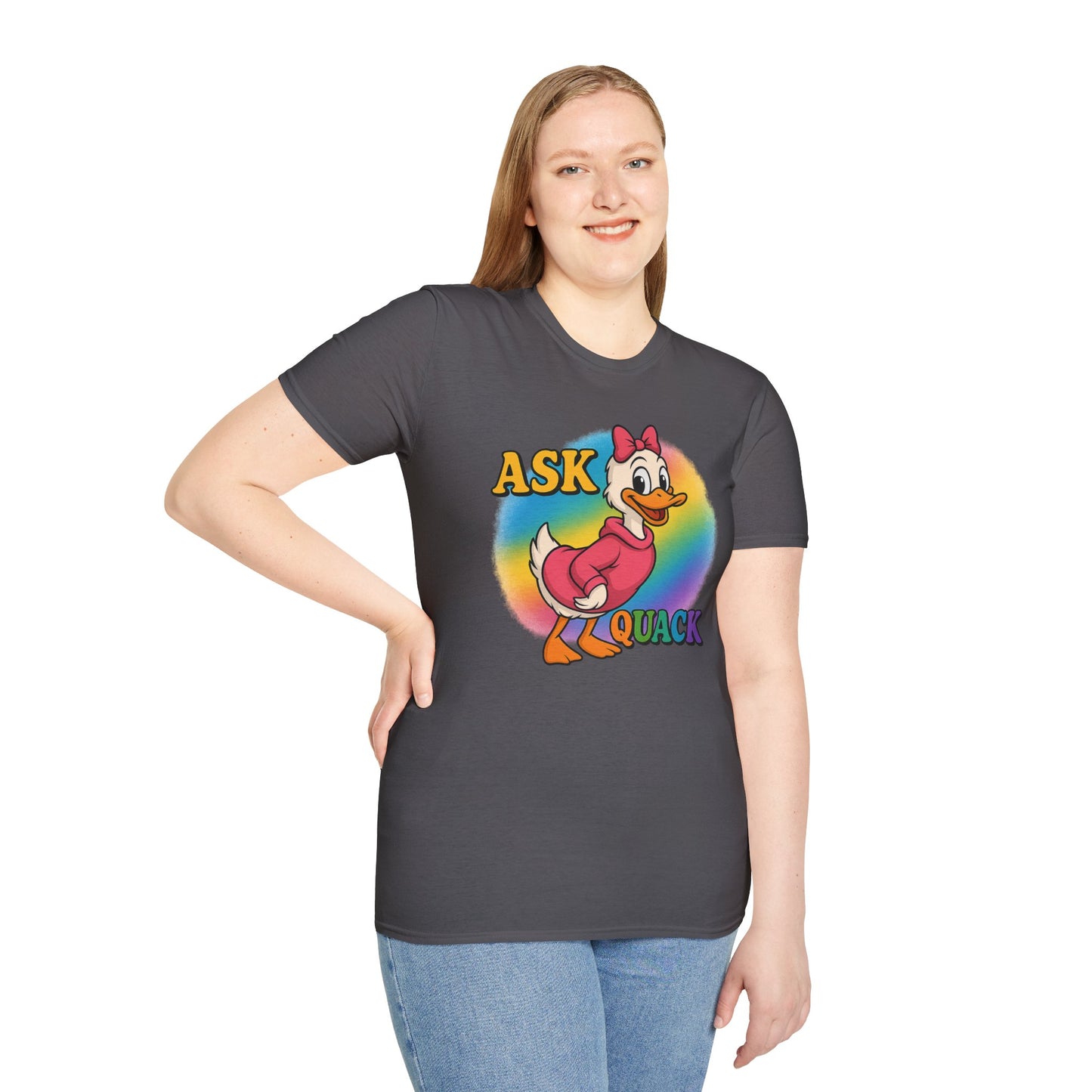 Ask Quack Duck Unisex T-Shirt - Funny Graphic Tee for Kids and Adults