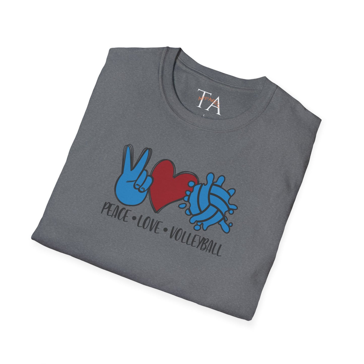 Peace Love Volleyball Unisex T-Shirt, Casual Tee, Sports Apparel, Gift for Volleyball Lovers, Summer Fashion