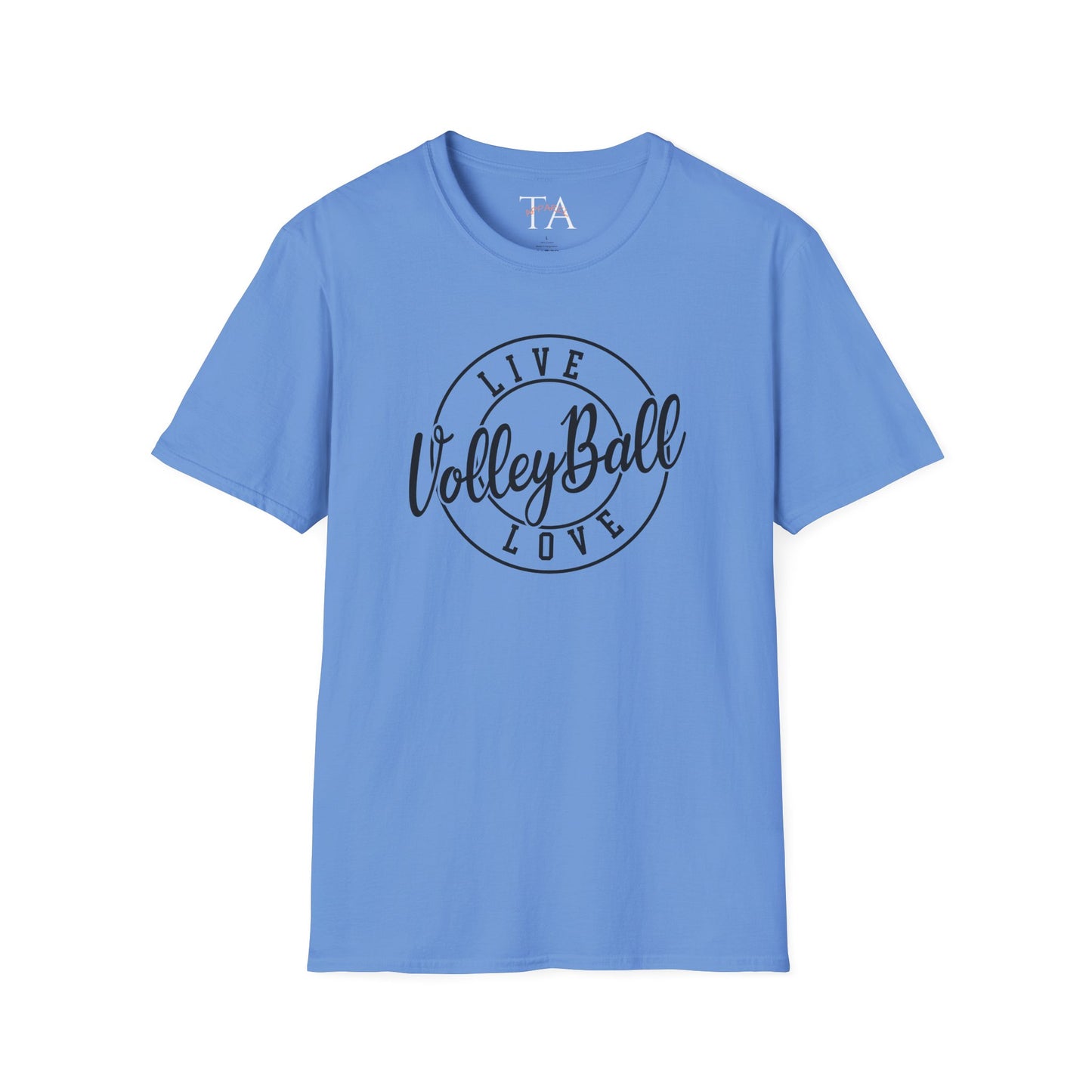 Volleyball Live Love Unisex Softstyle T-Shirt, Sports Tee, Volleyball Gift, Game Day Apparel, Casual Wear, Activewear