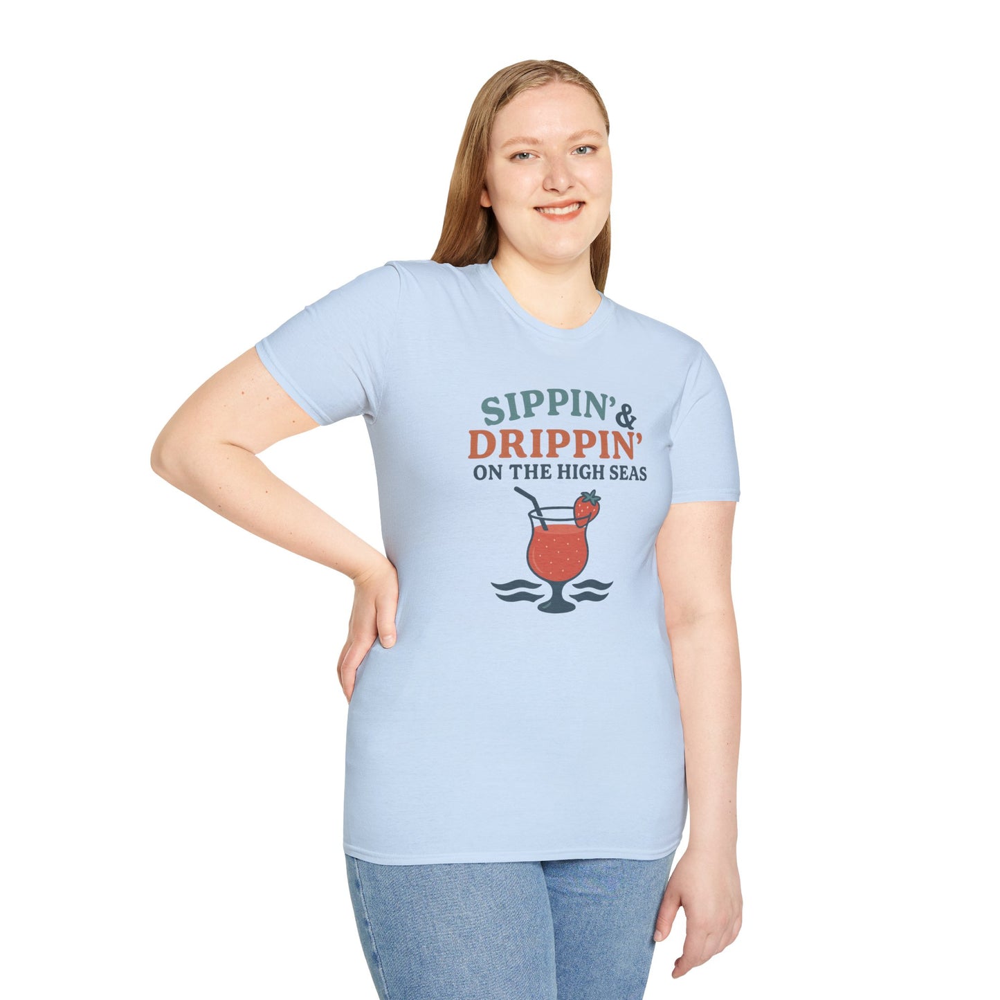Nautical Cocktail T-Shirt - Sippin & Drippin Summer Vibes Beach Party Wear