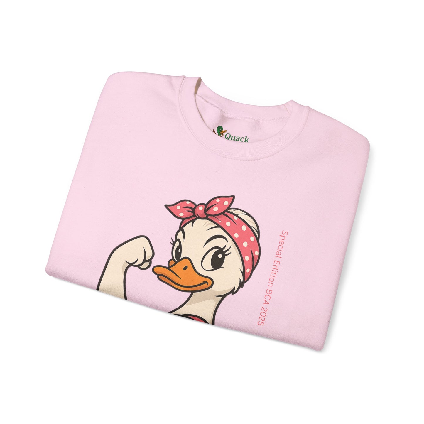 Breast Cancer Awareness Fight Like a Girl Duck Sweatshirt - Unisex Crewneck, Roxie the Riveter Empowerment, Gift for Her, Feminist Apparel,
